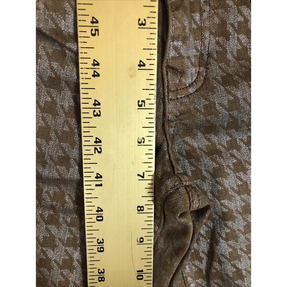 Level 99 Anthropologie Jeans Womens 25 Brown Silver Metallic Janice Ultra Skinny - Picture 10 of 13